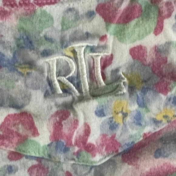 Lauren Ralph Lauren Black Label Pajama Set Womens XL Floral Capri Sleepwear - Picture 7 of 9